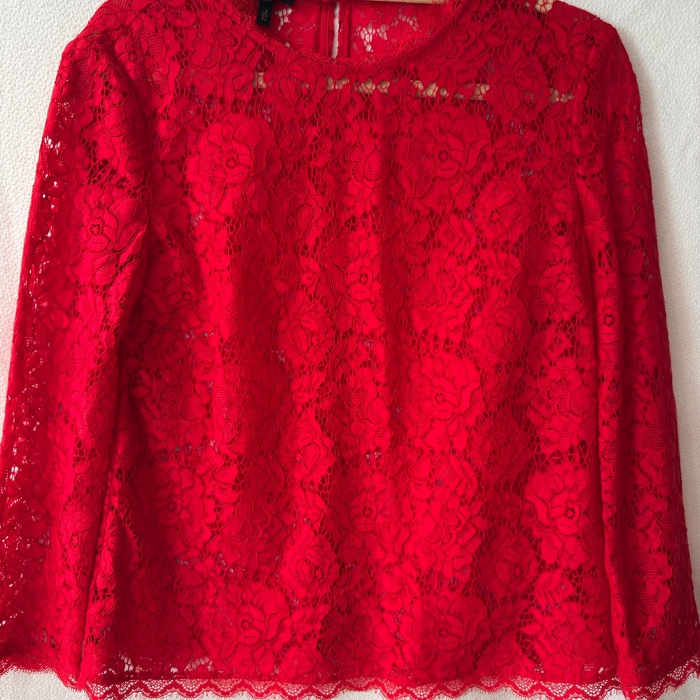 Elegant Red Lace Top